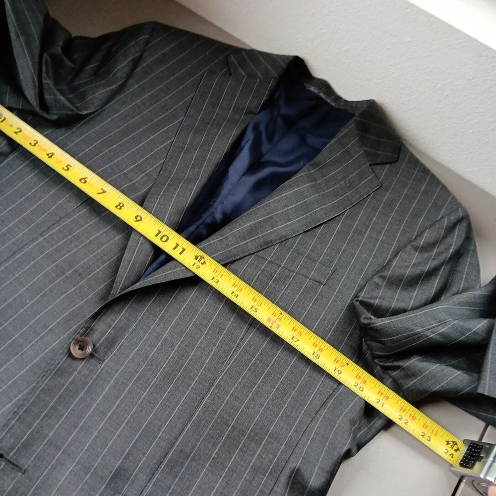 Jack Victor 1913 Luxury Blazer Men's 40R Century Gray Stripe Corporate Boardroom - Picture 6 of 11